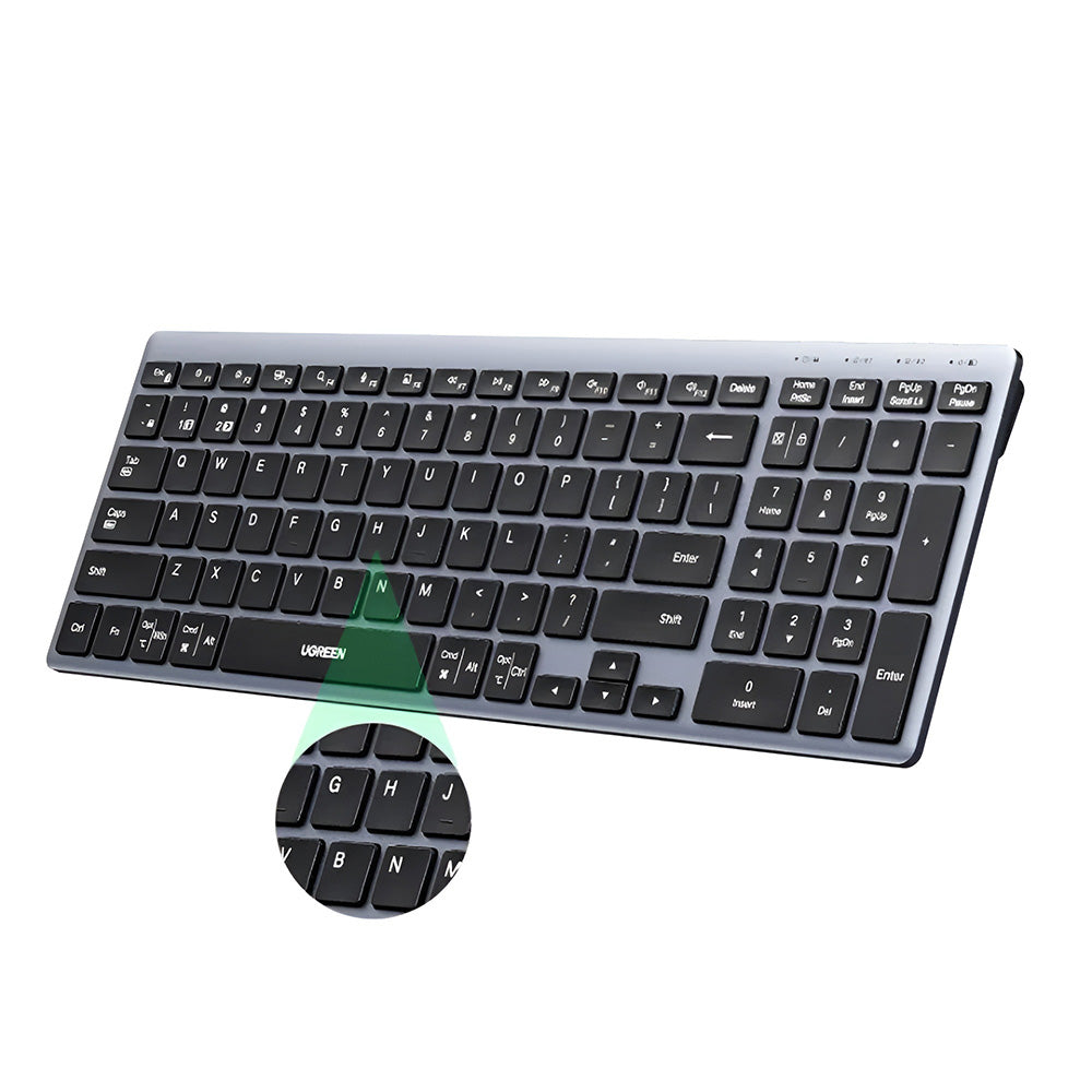 Wireless-Tastatur UGREEN K552 (75163), BT / Wi-Fi, Schwarz
