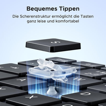 Wireless-Tastatur UGREEN K552 (75163), BT / Wi-Fi, Schwarz
