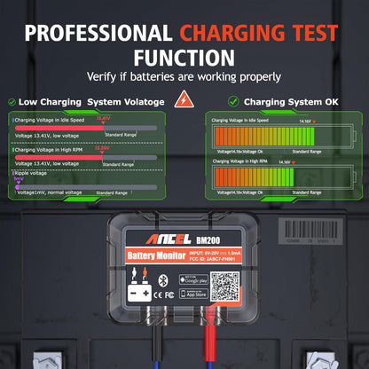 Bluetooth-Tester zur Überwachung der Autobatterie Ancel BM200