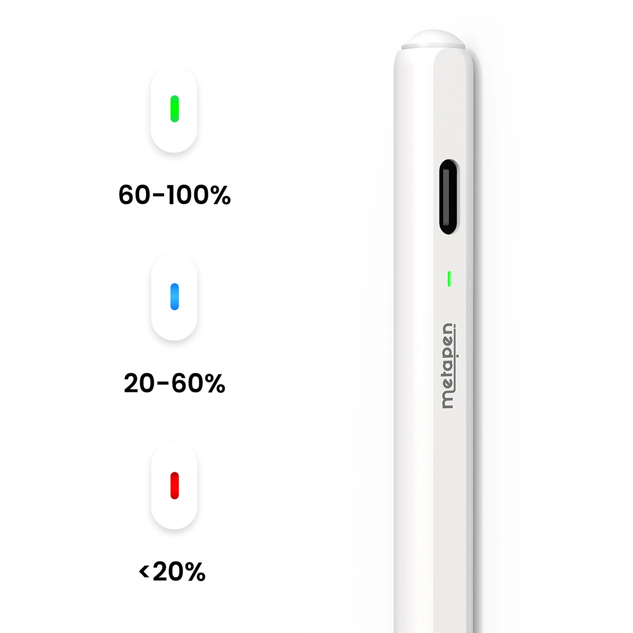 Touch Pen Metapen Air8 Pro für Apple iPad, Active Version, Weiß ME-APP172
