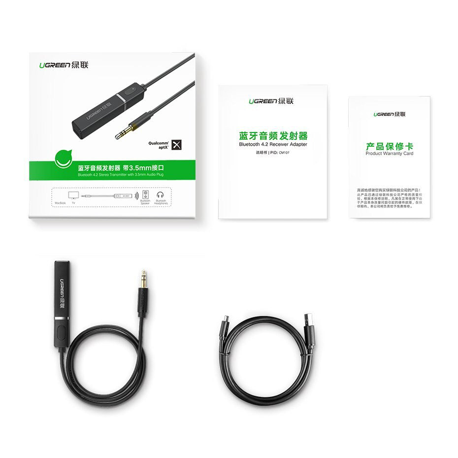 Bluetooth-Transmitter UGREEN CM107, AUX, Schwarz