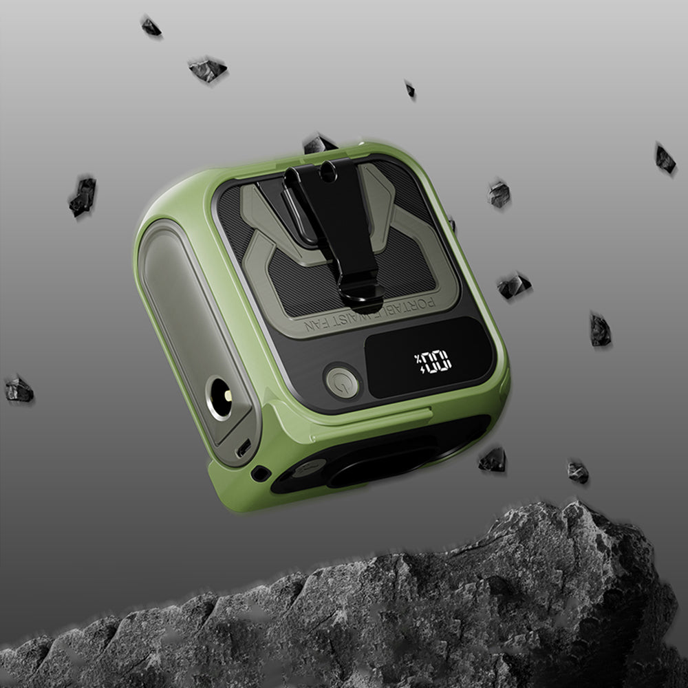 Tragbarer Ventilator Techsuit Z13 mit externem Akku 10000mAh, Grau