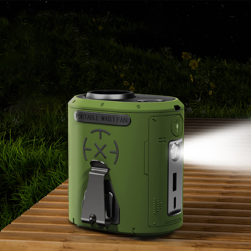 Techsuit Z14 Portable Fan with 5000mAh External Battery, Green