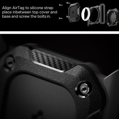 Spigen Tough Armor Halterung für Apple AirTag am Haustierhalsband, Schwarz